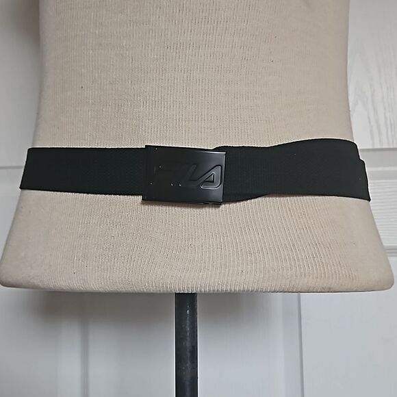 Fila Men's Fabric Buckle Belt One Size Black - Picture 2 of 16